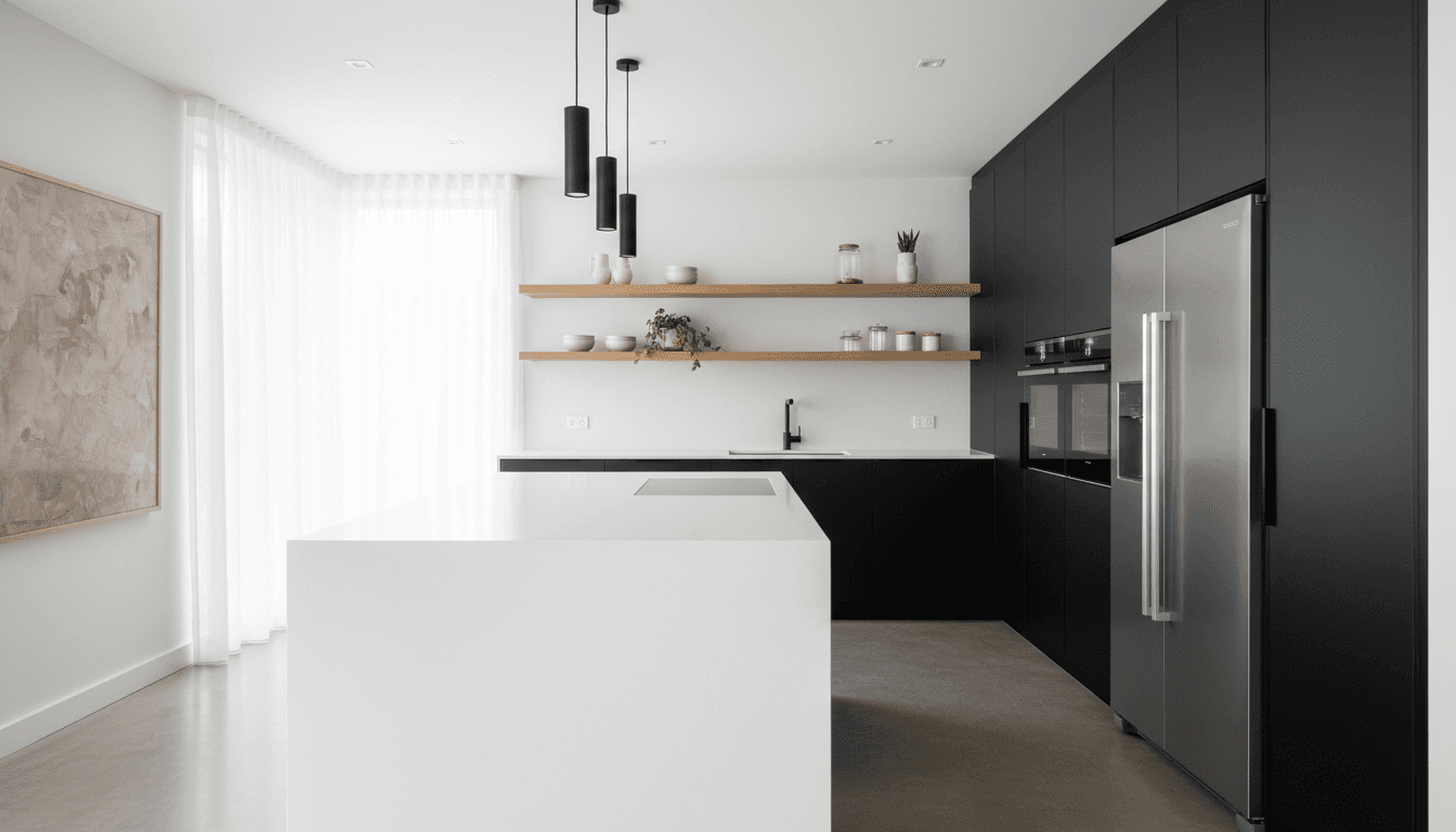 Renovated London kitchen with exposed brick