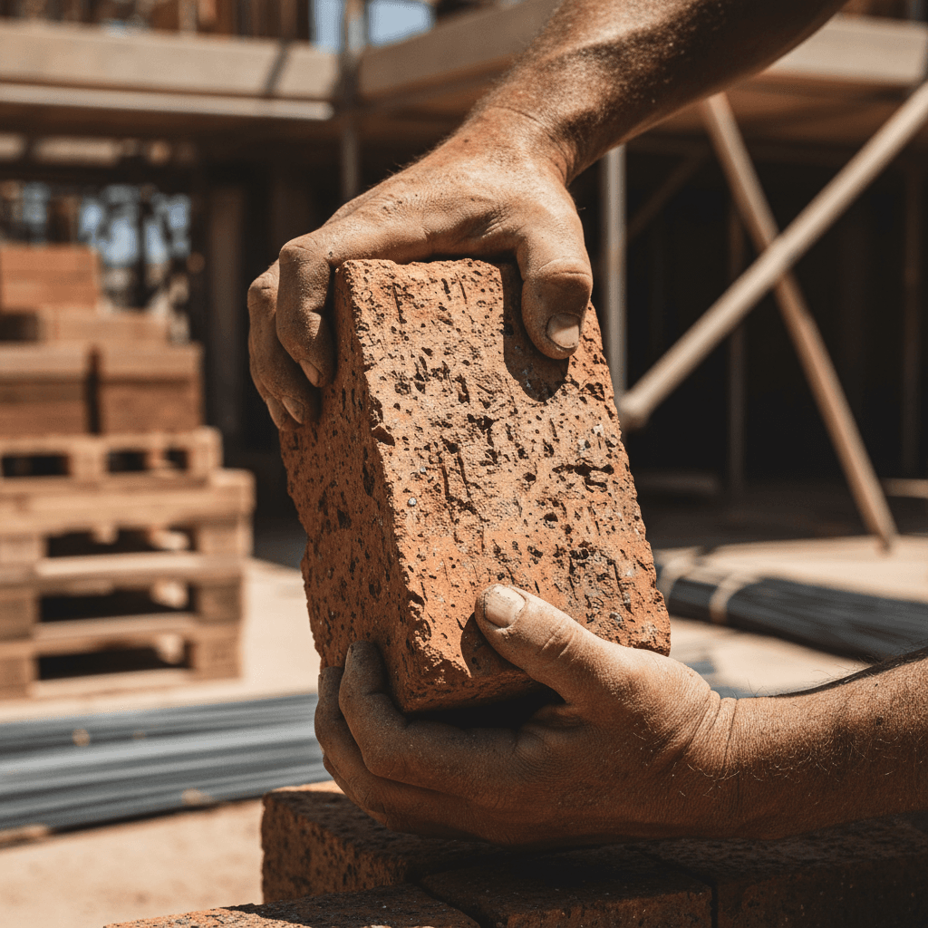 Builder holding blueprints on a London renovation site